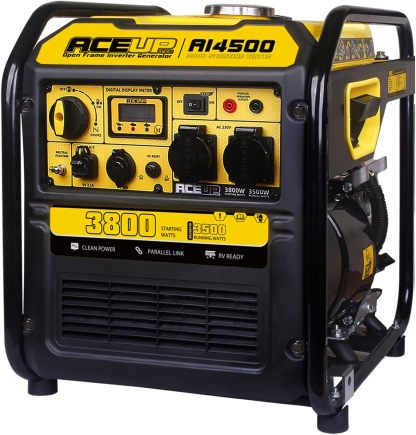 Aceup Energy Groupe électrogène à inverseur 3800W, Générateur à Essence 230V/12V pour Pannes de Courant et Chantiers de Construction, Affichage Intelligent, Moteur 4 Temps-Dwellingixe