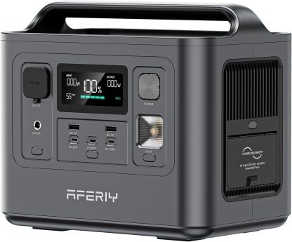 AFERIY Générateur Électrique Portable 800W, Batterie LiFePO4 512Wh, Charge Rapide 1H, Prise EU 220-240V, UPS, Générateur Solaire pour Camping, Maison et Bureau, Garantie 7 Ans-Dwellingixe