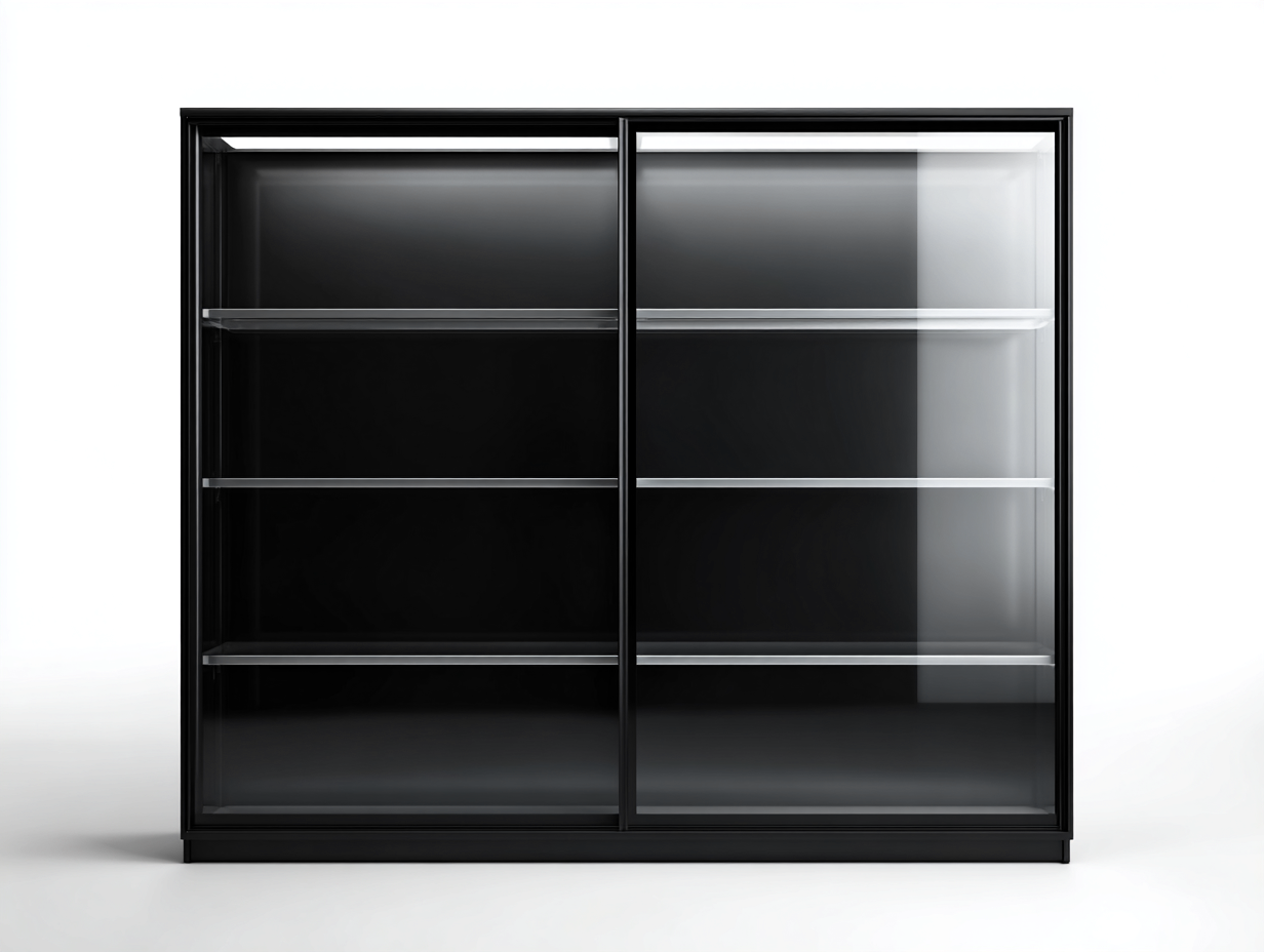 Vitrine en verre et métal 120x40x100 cm - noir - design moderne pour salon-Dwellingixe