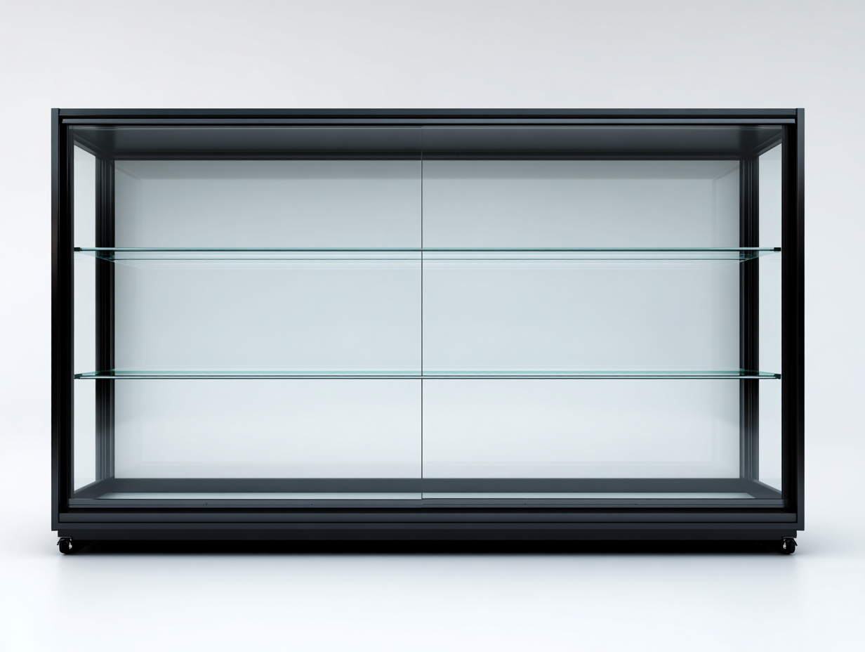 Vitrine en verre et métal 160x40x80 cm - Noir - Design moderne pour séjour-Dwellingixe