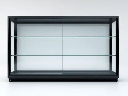 Vitrine en verre et métal 160x40x80 cm - Noir - Design moderne pour séjour-Dwellingixe