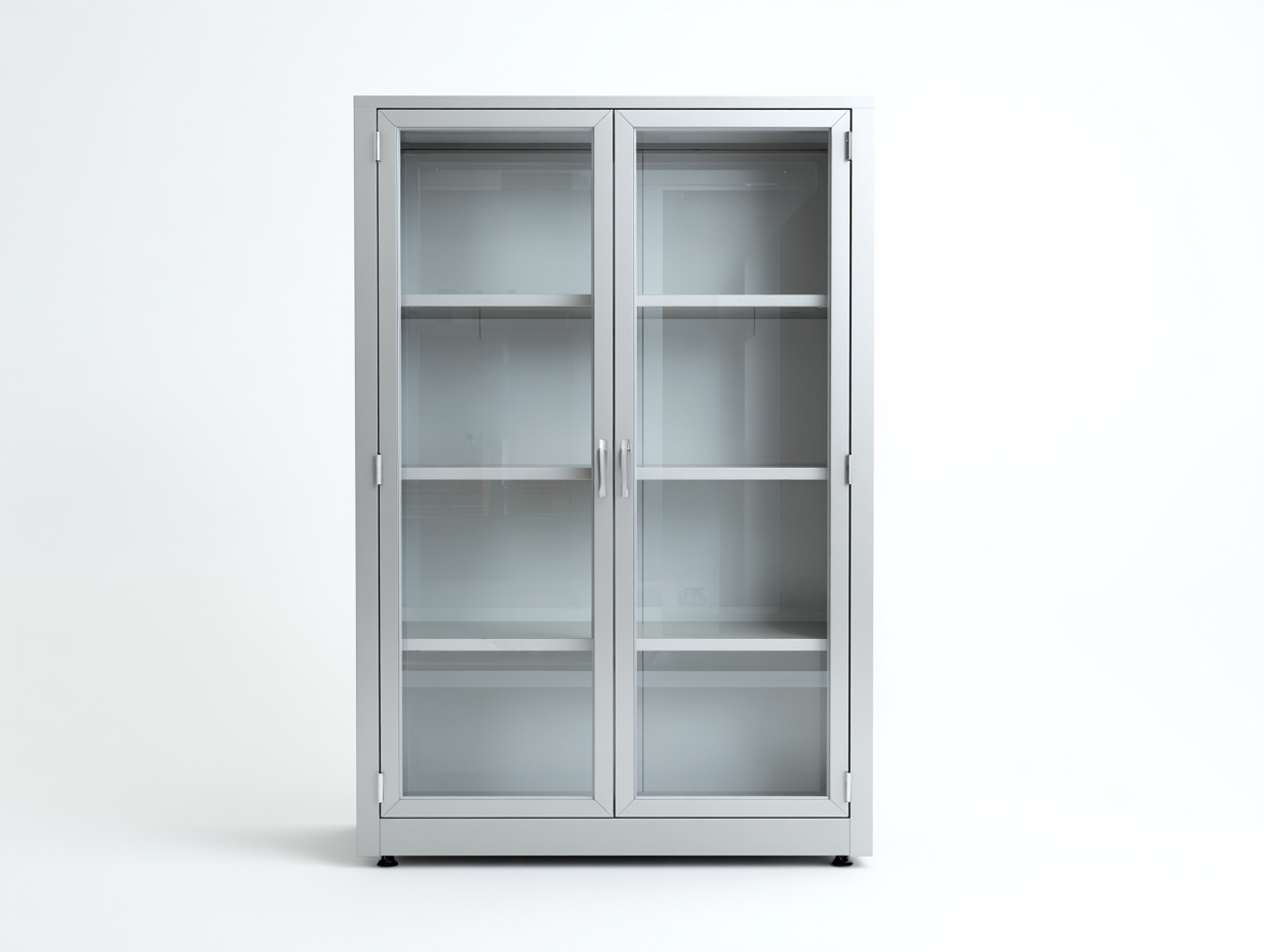 Vitrine en métal et verre 80x40x180 cm - gris clair - style moderne pour salon-Dwellingixe