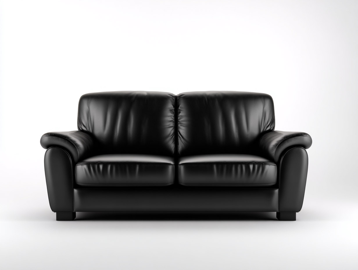 Canapé 2 places en similicuir 160x90x85 cm - noir - design classique pour salon-Abodeoliq