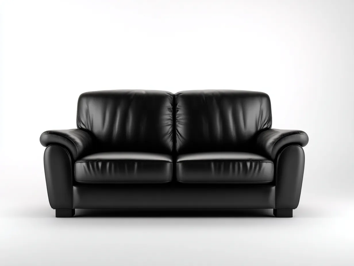 Canapé 2 places en similicuir 160x90x85 cm - noir - design classique pour salon-Abodeoliq