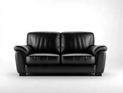 Canapé 2 places en similicuir 160x90x85 cm - noir - design classique pour salon-Abodeoliq