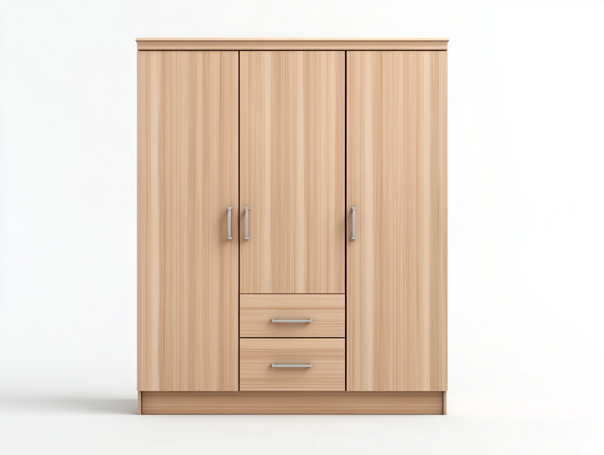 Armoire en bois 120x55x190 cm - marron - design moderne pour chambre-Abodeoliq