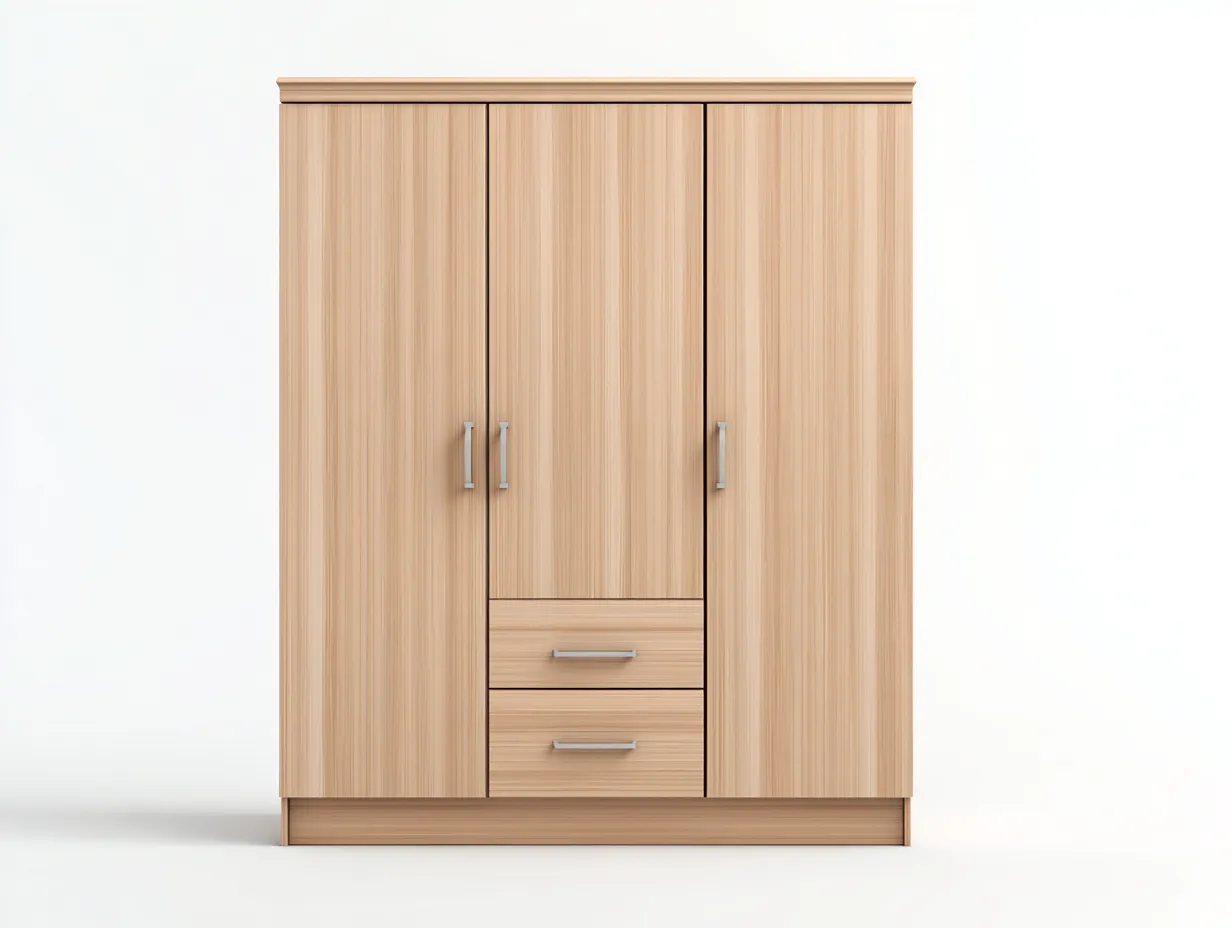 Armoire en bois 120x55x190 cm - marron - design moderne pour chambre-Abodeoliq