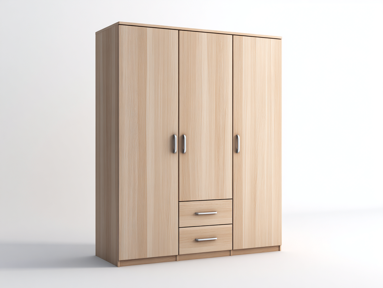 Armoire en bois pour chambre 135x55x190 cm - bois naturel - style moderne-Abodeoliq