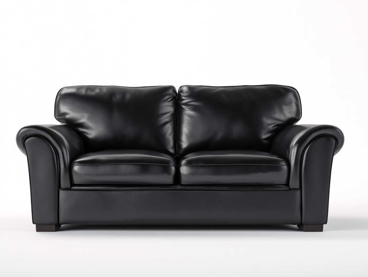 Canapé 2 places en simili cuir 170x90x85 cm - noir - style classique pour salon-Abodeoliq