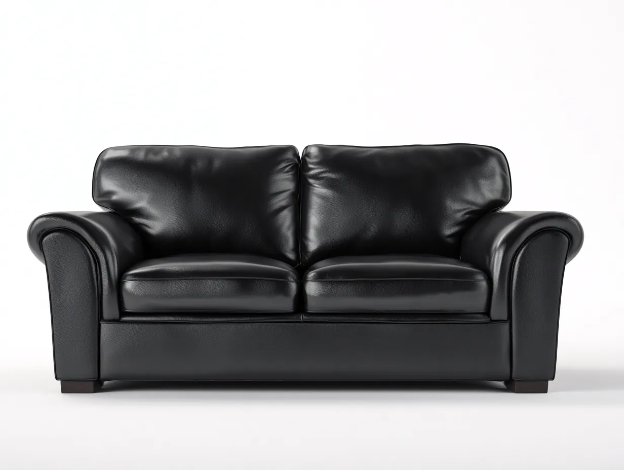 Canapé 2 places en simili cuir 170x90x85 cm - noir - style classique pour salon-Abodeoliq