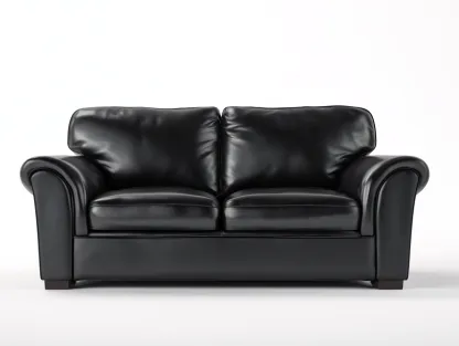 Canapé 2 places en simili cuir 170x90x85 cm - noir - style classique pour salon-Abodeoliq