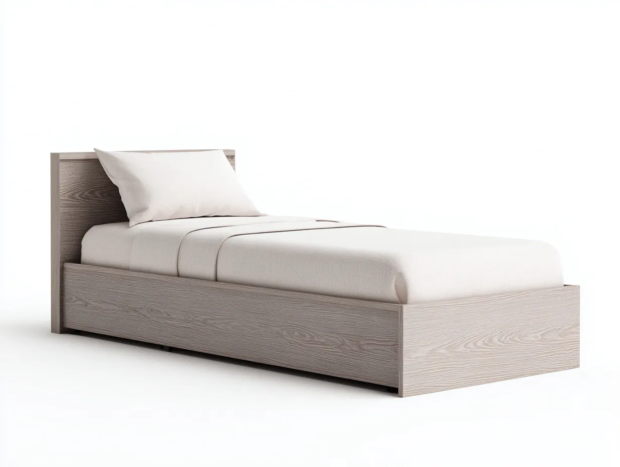 Lit simple en bois 200x90x40 cm - gris clair - design moderne pour chambre-Abodeoliq