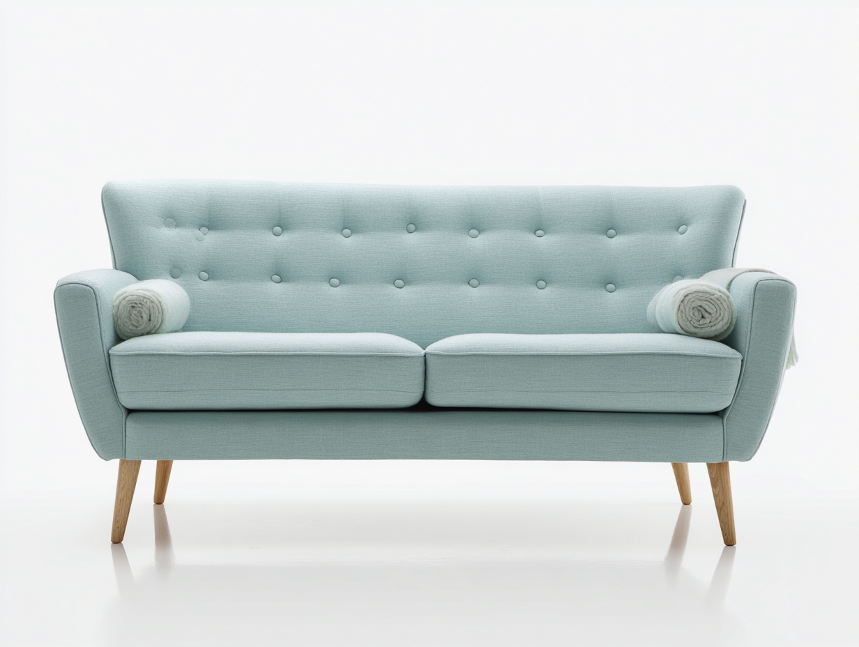 Canapé 2 places en tissu 170x85x80 cm - Bleu clair - Design moderne pour séjour-Abodeoliq