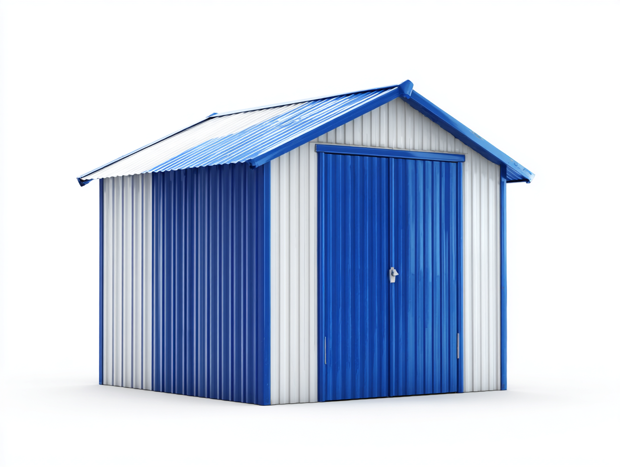 Garden Sheds metal 180x200x190 cm - blue and white - outdoor storage shed-Hutixe