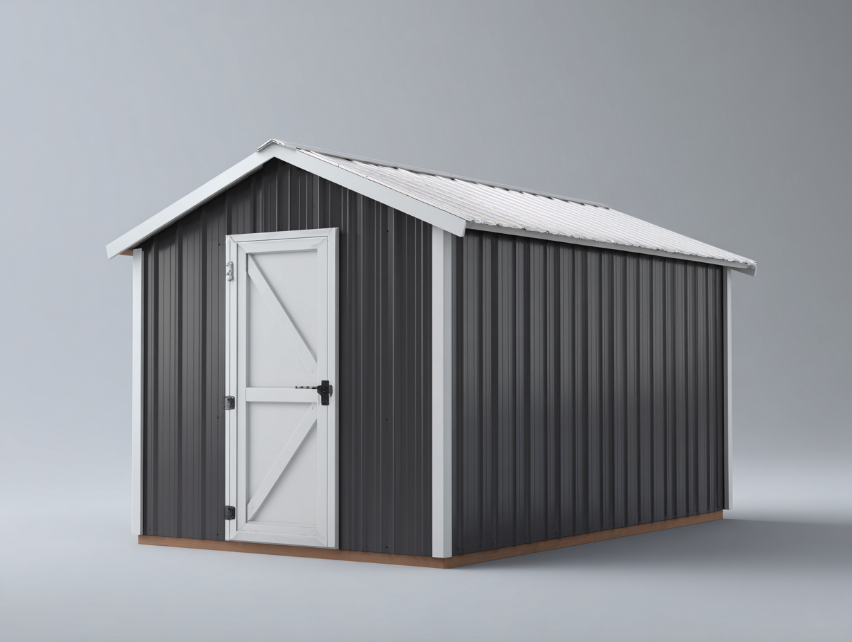 Garden shed metal and wood 240x180x200 cm - dark grey-white - outdoor storage for garden-Hutixe