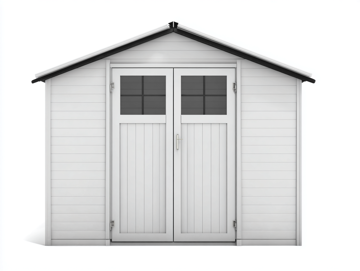 Garden Shed wooden structure 200x120x210 cm - white - outdoor storage shed-Hutixe
