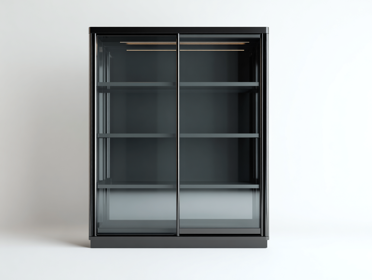 Display Cabinets glass display cabinet metal frame 90x40x180 cm - black - for living room - modern design-Hutixe