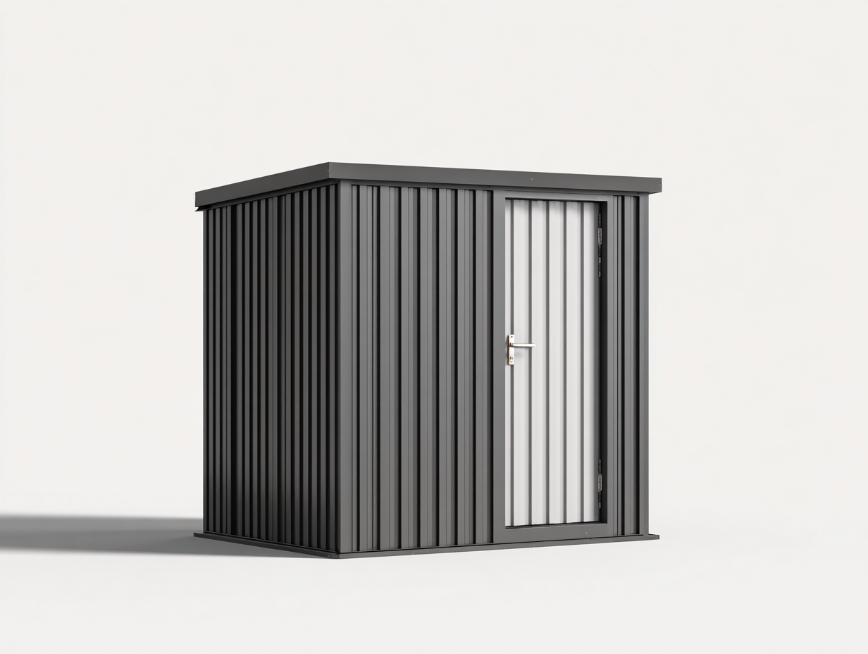Garden Sheds metal garden shed steel structure 180x150x190 cm - dark grey - for outdoor storage - modern design-Hutixe