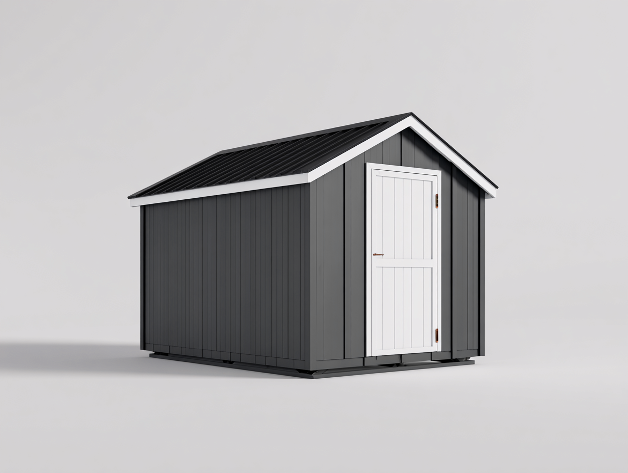 Garden Shed wooden storage 180x120x200 cm - dark grey-white - outdoor garden storage-Hutixe