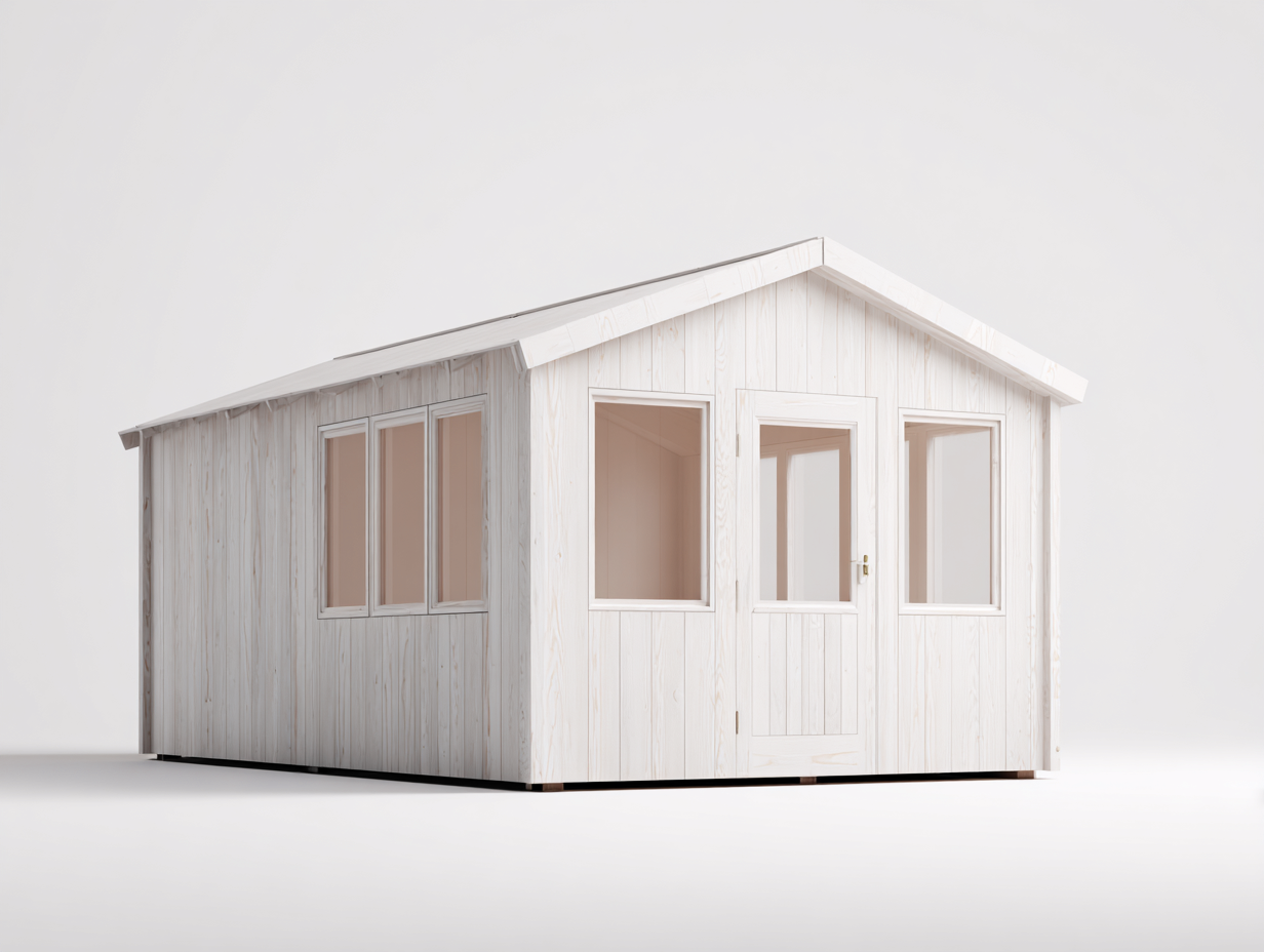 Garden Shed wooden panel 240x200x210 cm - white - outdoor garden storage-Hutixe