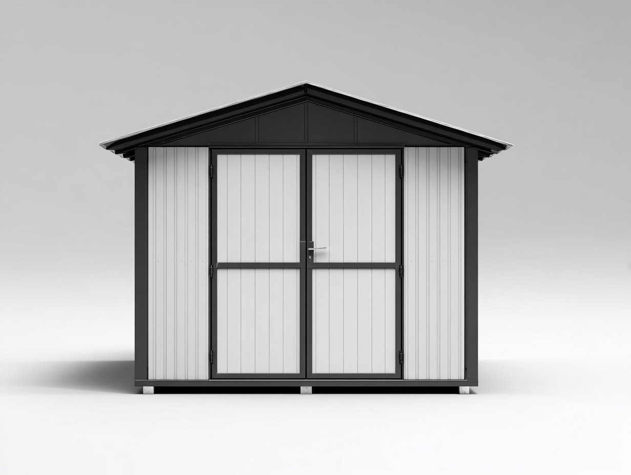 Garden Shed metal panel 210x180x200 cm - grey-black - outdoor storage shed-Hutixe