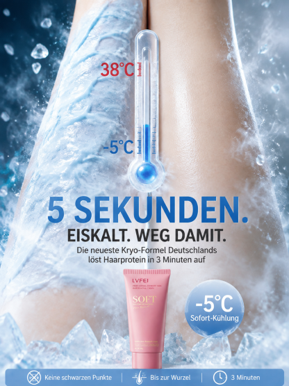 ❄️ -5°C Eiskalt-Effekt: Schluss mit Rasurextremismus & Wachsschmerzen! ✨ Seidig glatte Haut in nur 3 Minuten – Ganz ohne schwarze Stoppeln.