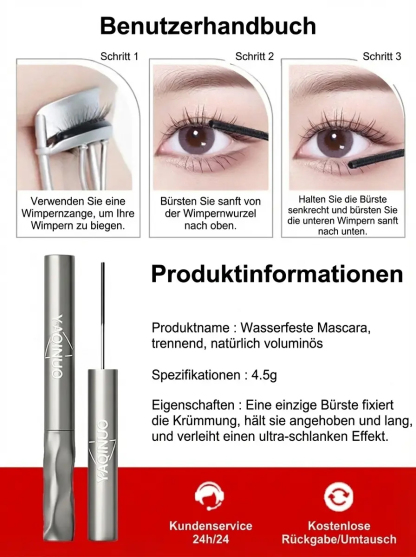 [Risikofreie Testphase] Premium 3-in-1 Metallic-Mascara | Inkl. Wimpernserum | Wasserfest | Für empfindliche Augen geeignet 👁️✨