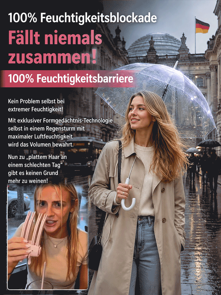 Schluss mit plattem Haar! Kabelloser Ansatz-Booster mit Rotlicht für XXL-Volumen.