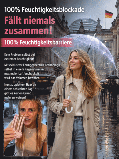 Schluss mit plattem Haar! Kabelloser Ansatz-Booster mit Rotlicht für XXL-Volumen.