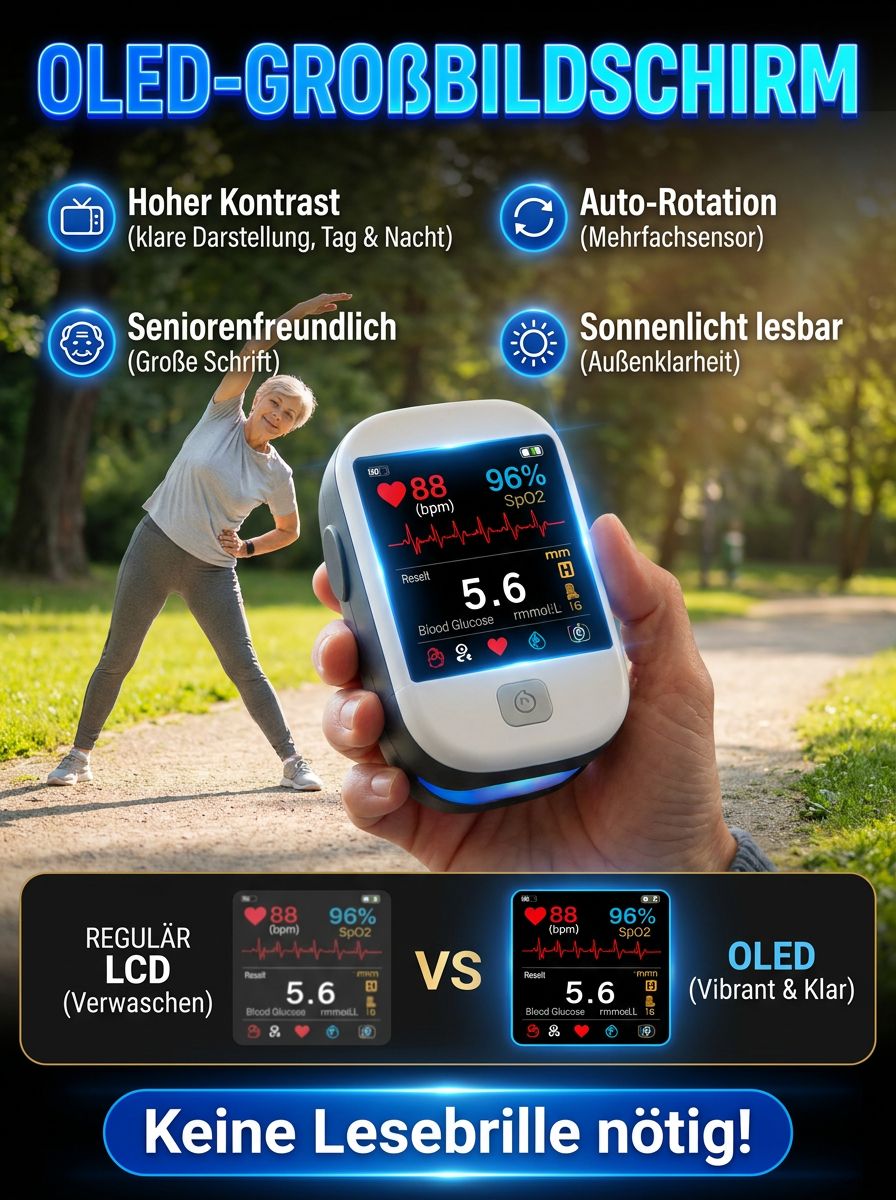【Neues Modell 2026】10-in-1 Multifunktionales Fingerspitzen-Messgerät