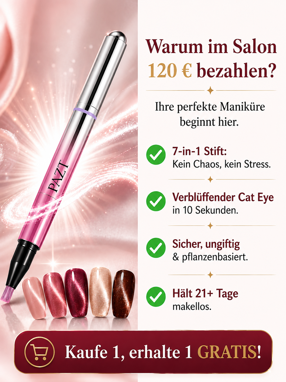 7-in-1 Nagelpflegestift Professionelles Maniküre-Werkzeug für Zuhause