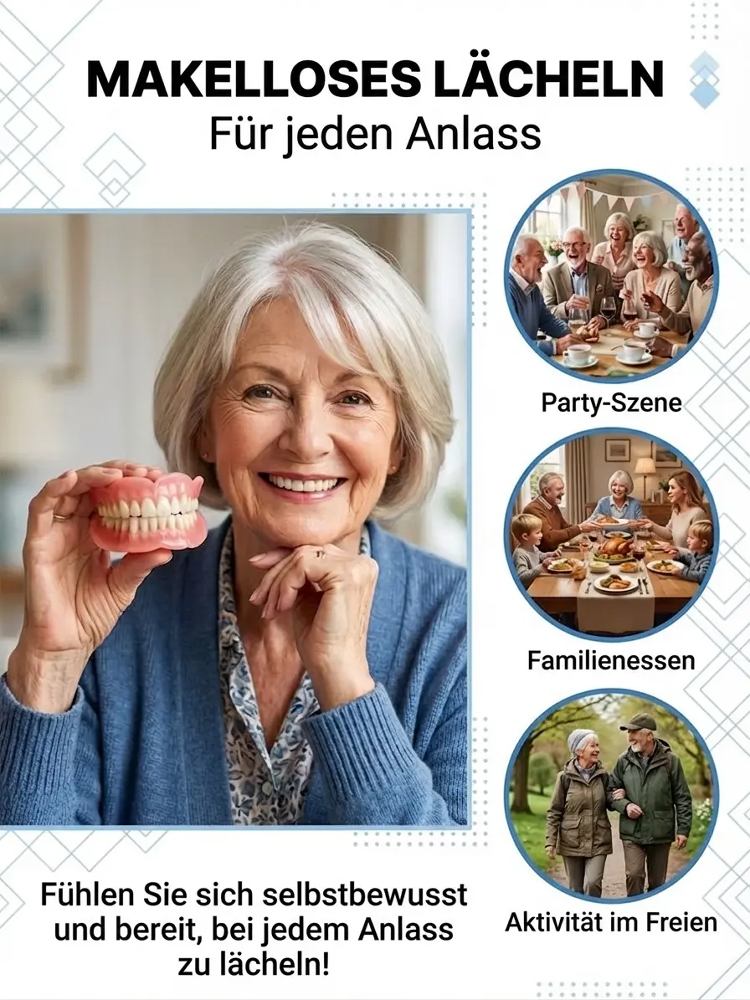 👨‍⚕️Entwickelt von 100 Experten: Die Lösung für all Ihre Zahnprobleme✨In Sekundenschnelle eingesetzt, perfekte Passform! Realistisches Aussehen, wie echte Zähne❤️Schmerzfrei und ohne Fremdkörpergefühl verbessert es die Gesichtskonturen!
