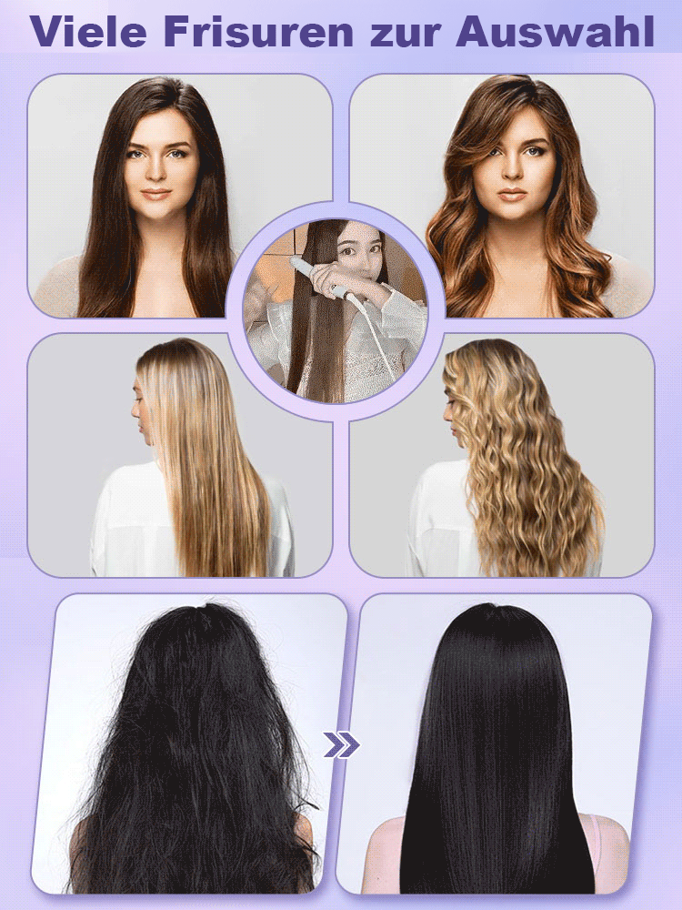Von erfahrenen Stylisten empfohlen✨【Überall einsetzbar】Tragbares 2-in-1 Glätteisen und Lockenstab