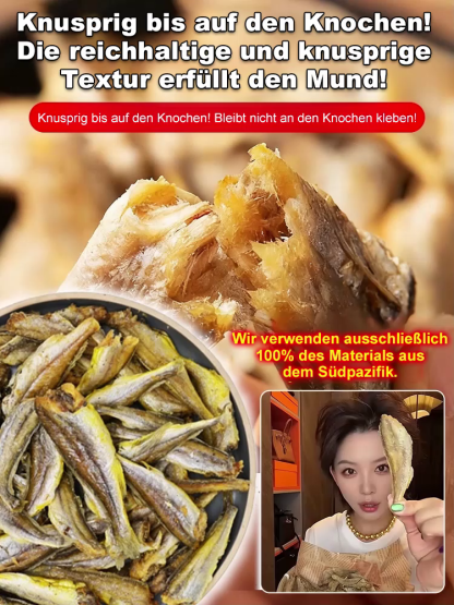 【90 Stück/Packung 🎁】Knuspriger Trockenfisch, verzehrfertig 🔥 Ohne Öl zubereitet, fett- und kalorienarm.