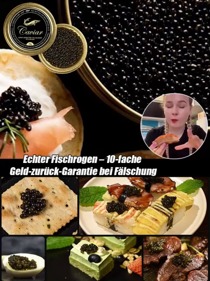 【Russischer importierter Störkaviar】❤️Pur und frisch: Nur Fischrogen und natürliches Meersalz✨Exklusiver Genuss für die ganze Familie: Weltklasse-Kaviar, ganz ohne Restaurantpreis