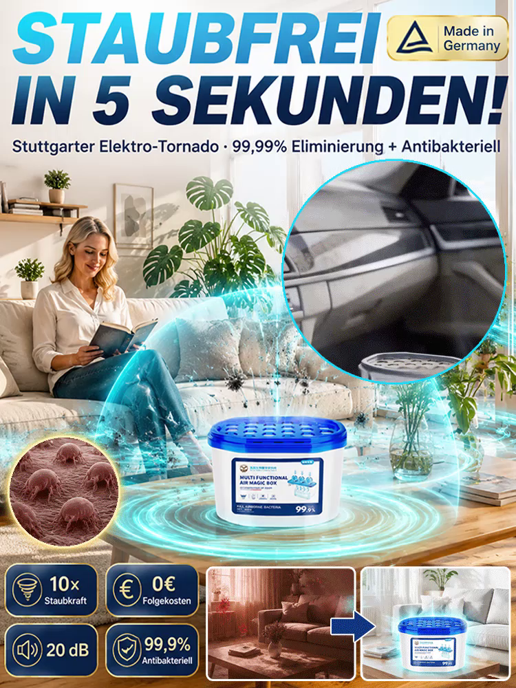 💨 Der revolutionäre Luftreiniger ohne Stromkosten & ohne Filterwechsel | Saugt Staub, Tierhaare und Allergene aus jeder Ecke