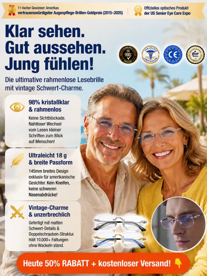 【Kein Sehtest nötig】Die Brille mit automatischem Gleitsicht-Zoom