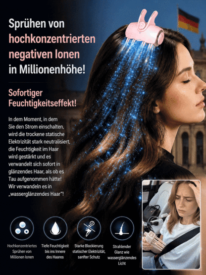 Schluss mit plattem Haar! Kabelloser Ansatz-Booster mit Rotlicht für XXL-Volumen.