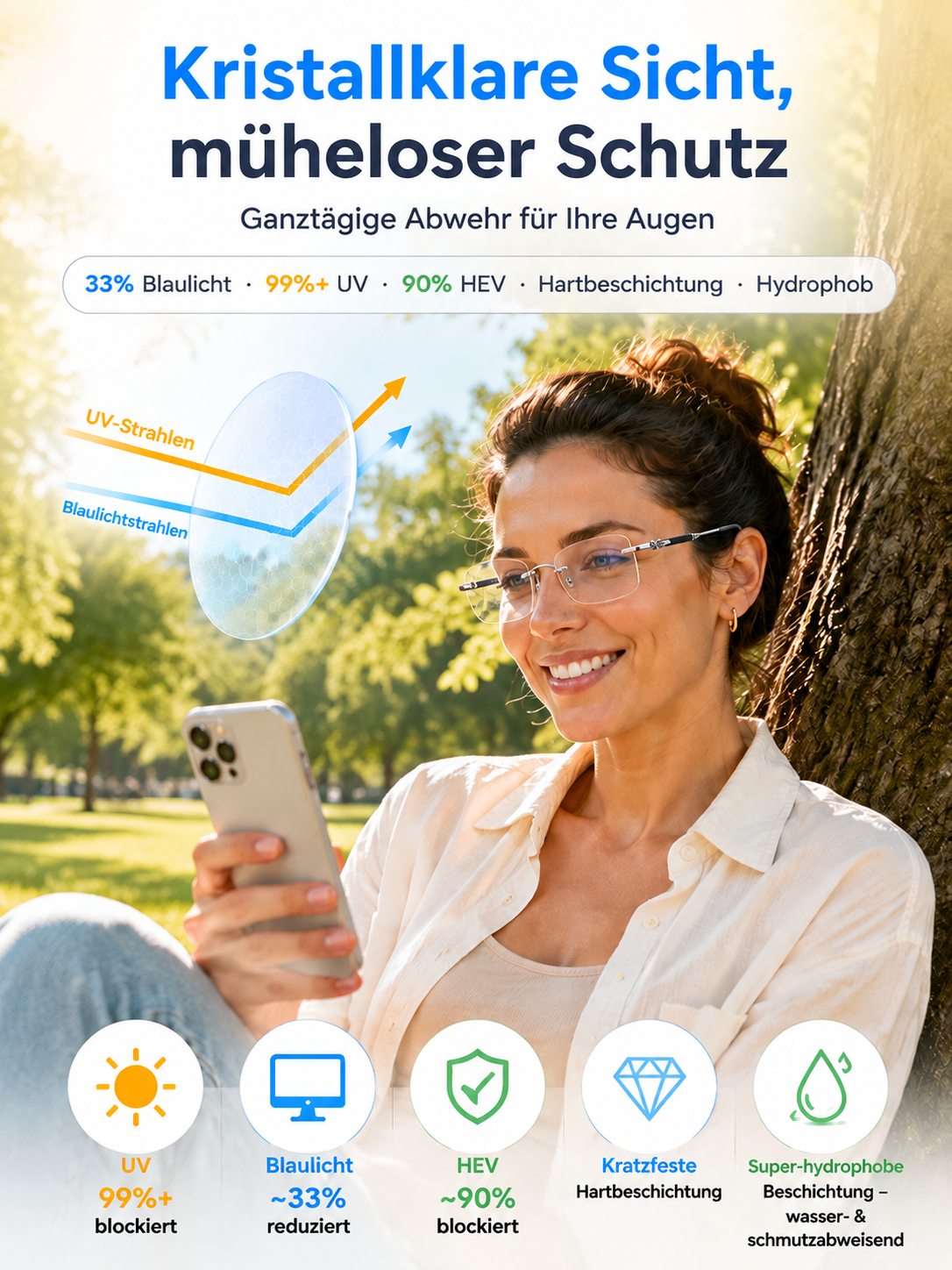 【Kein Sehtest nötig】Die Brille mit automatischem Gleitsicht-Zoom