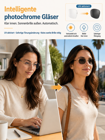 【Kein Sehtest nötig】Die Brille mit automatischem Gleitsicht-Zoom