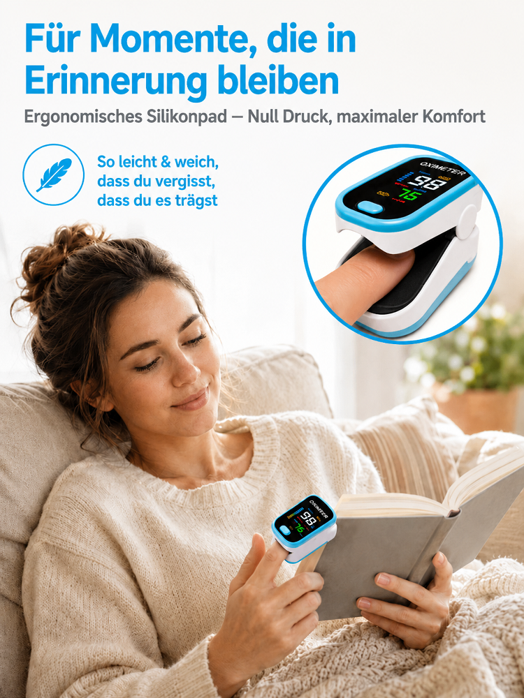【3-Sekunden-Schnelltest】Fingerclip-Pulsoximeter, unverzichtbar für die Familie