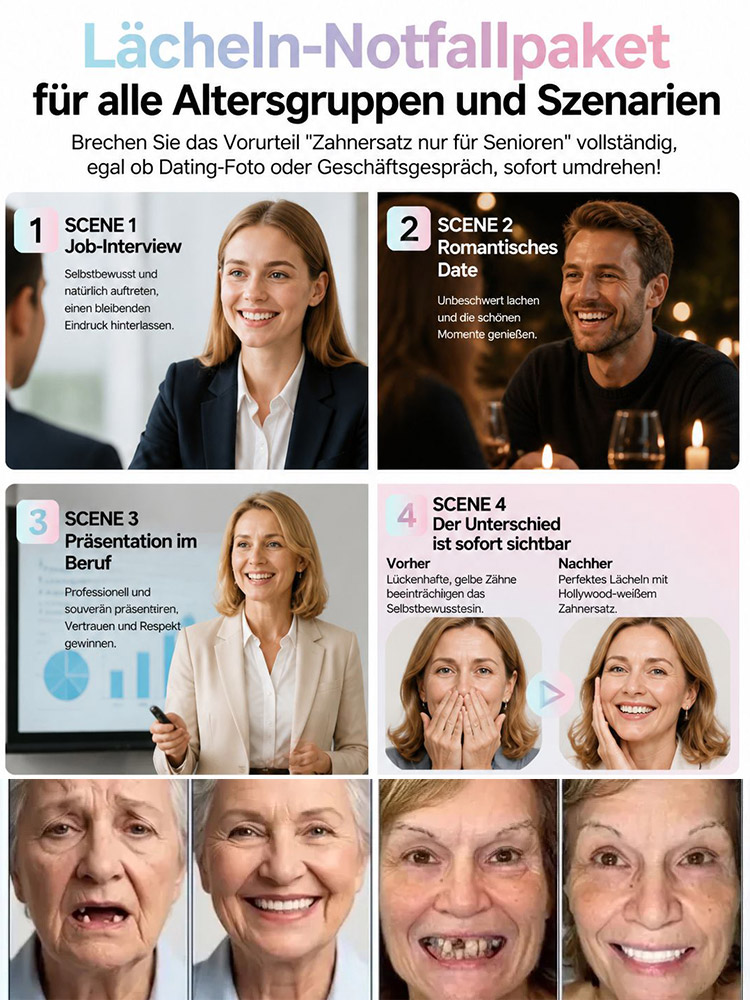 Medizinisches Komfort-Zahnersatz-Set🦷 Perfeekter Zahnersatz – Sofort & Ohne Schmerzen