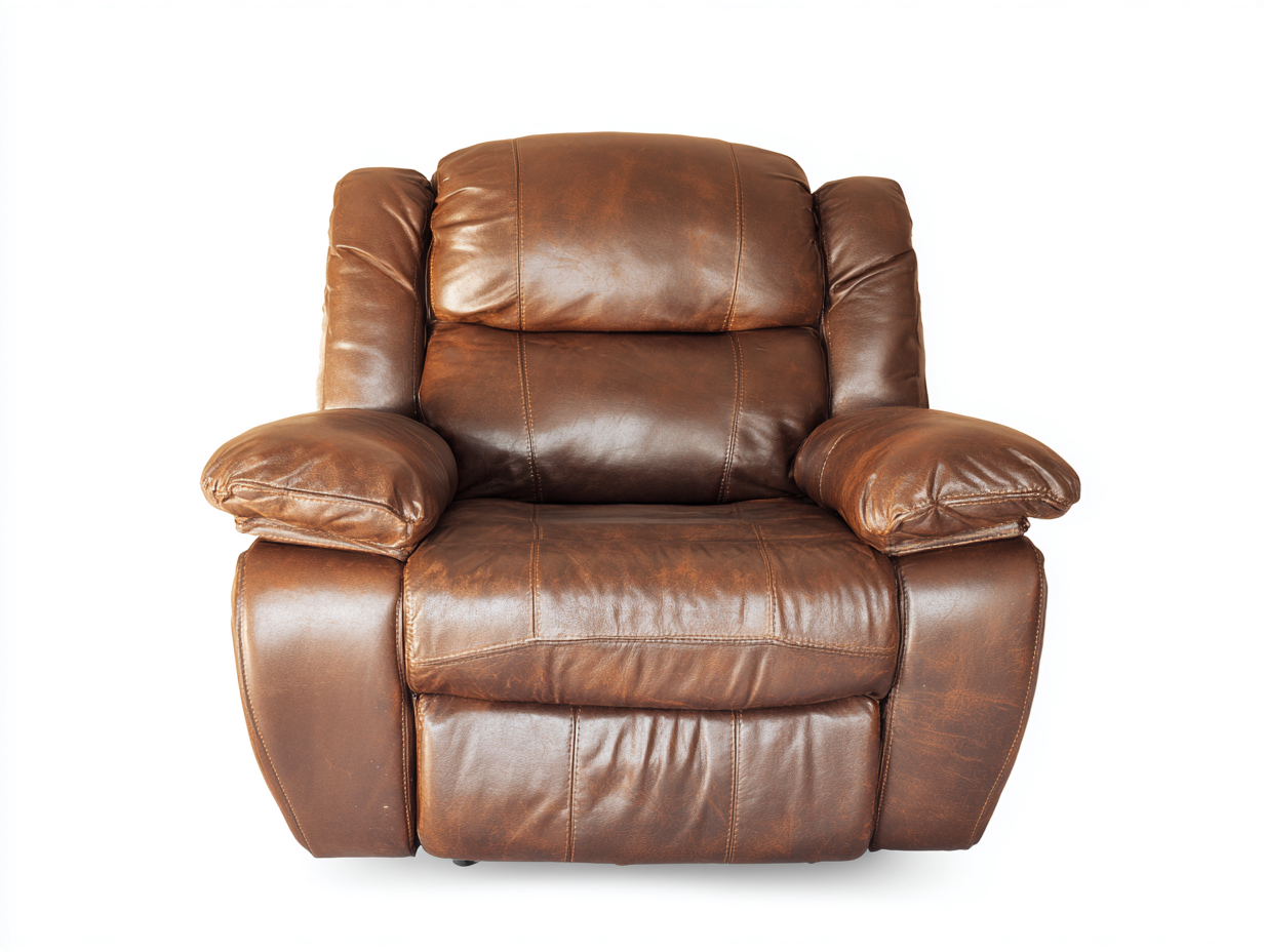 Poltrona reclinabile imbottita in pelle sintetica 95x90x105 cm - marrone - design classico per soggiorno-Villaano