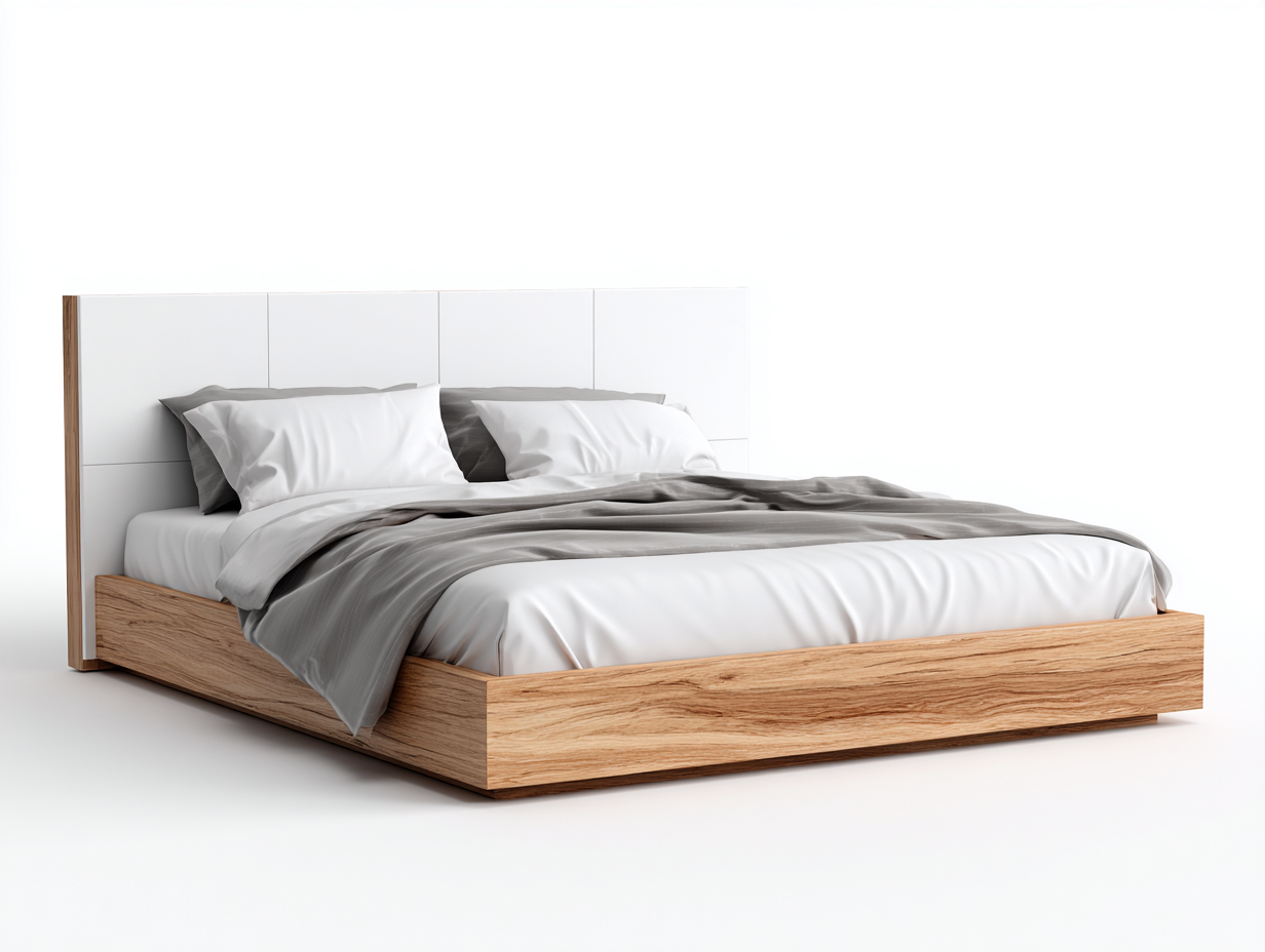 Letto matrimoniale in legno 200x160x95 cm naturale per camera da letto design moderno-Villaano