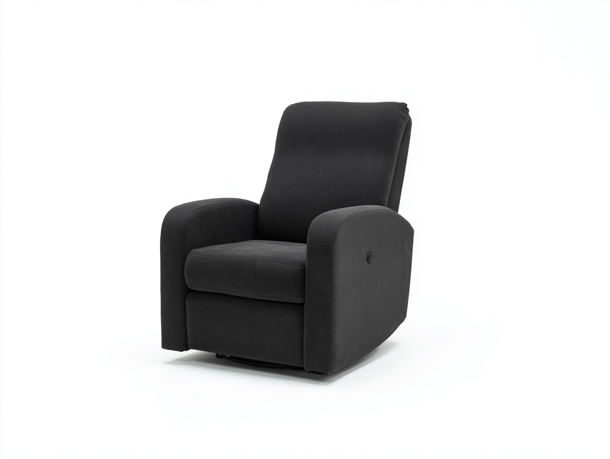 Poltrona reclinabile in tessuto 90x95x105 cm nero per soggiorno comfort relax stile classico-Villaano