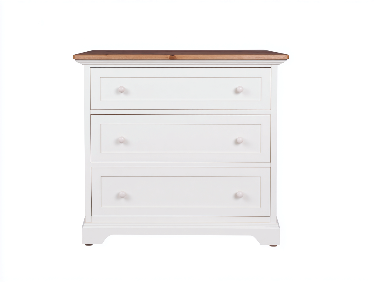 Cassettiera in legno 120x45x90 cm - bianco-marrone - design moderno-Villaano