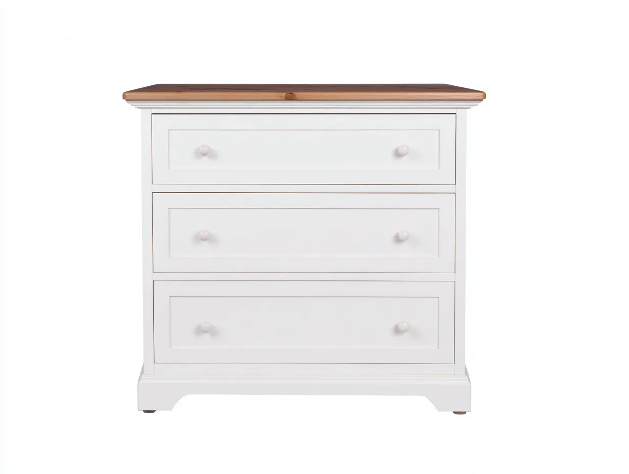 Cassettiera in legno 120x45x90 cm - bianco-marrone - design moderno-Villaano