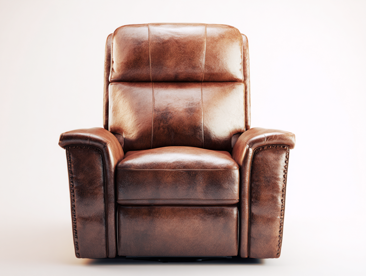 Poltrona reclinabile in pelle 90x95x105 cm - marrone - design classico per soggiorno-Villaano