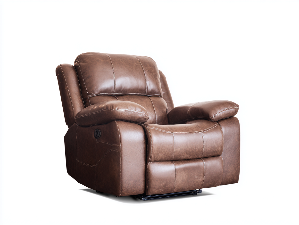 Poltrona reclinabile in similpelle 100x95x105 cm - marrone - design comfort-Villaano