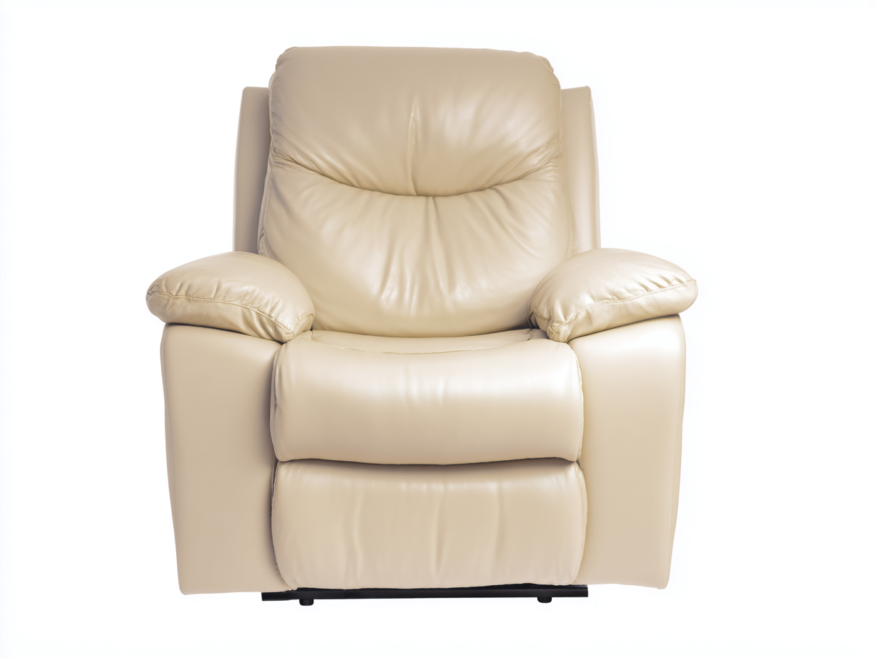 Poltrona reclinabile in similpelle 100x95x105 cm - beige - design comfort-Villaano